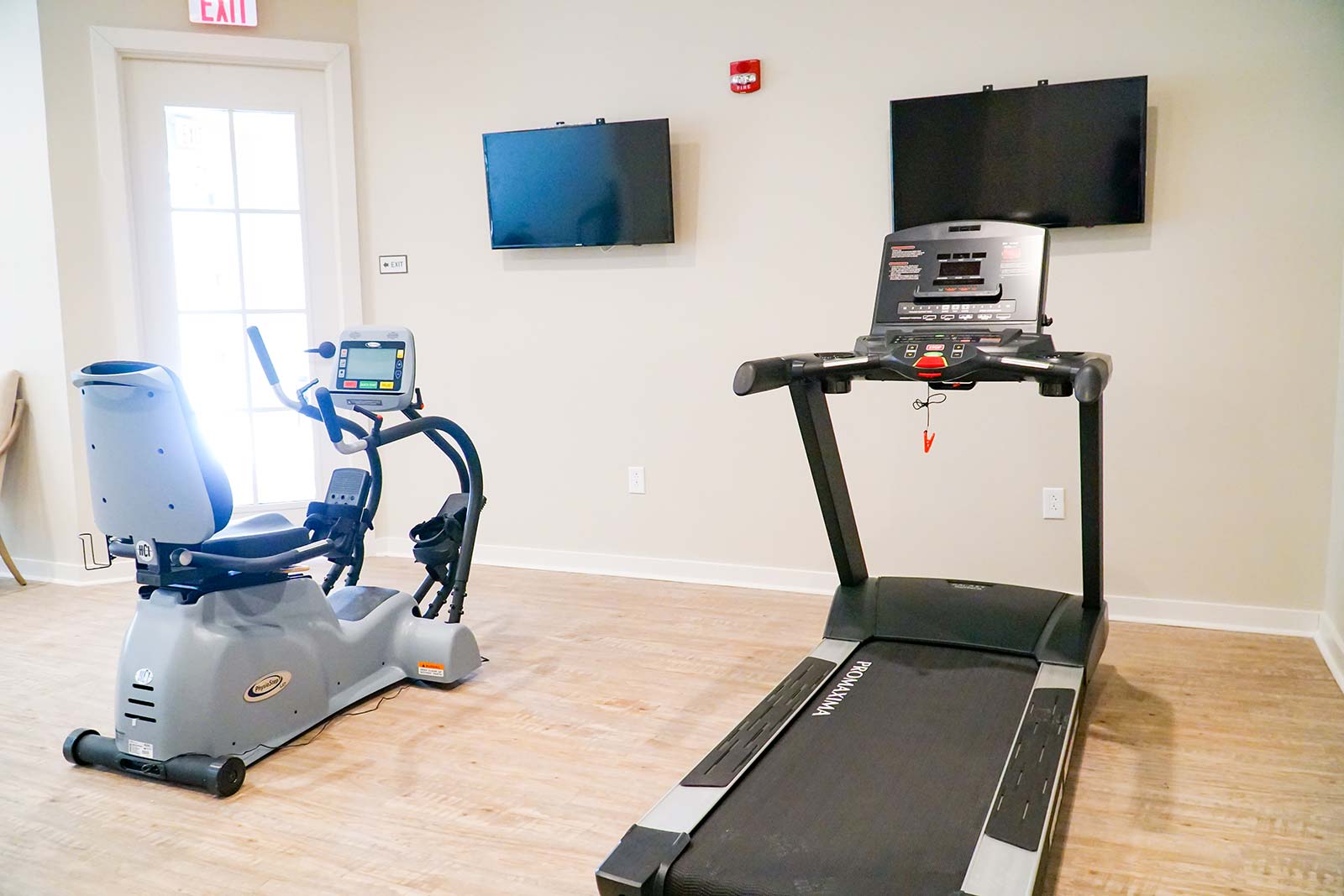 View of treadmills in fitness center